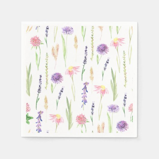 ワイルドフラワーグリーン スタンダードカクテルナプキン (正面)