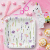 ワイルドフラワーグリーン ペーパープレート (パーティー)