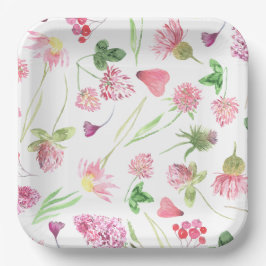 ワイルドフラワーグリーン ペーパープレート