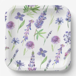 ワイルドフラワーグリーン ペーパープレート