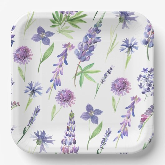 ワイルドフラワーグリーン ペーパープレート (正面)