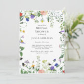 ワイルドフラワーグリーン |蜂のフローラ |ブライダルシャワー 招待状 (スタンド正面)