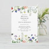 ワイルドフラワーグリーン |蜂のフローラ |ブライダルシャワー 招待状 (スタンド正面)