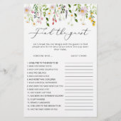 ワイルドフラワーゲストのブライダルシャワーゲームを見つける (正面)