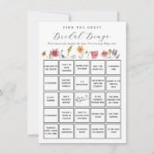 ワイルドフラワーゲストブライダルビンゴゲームカードの検索 招待状 (正面)