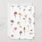 ワイルドフラワーゲストベビービンゴゲームカードの検索 招待状 (裏面)