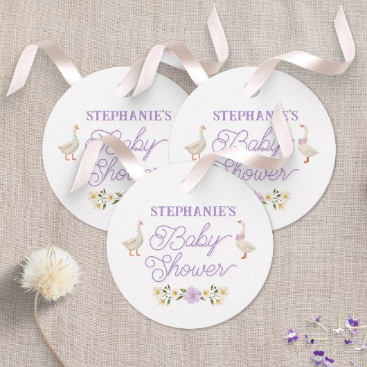 ワイルドフラワーゲーゼ水彩赤ちゃんシャワー フェイバータグ