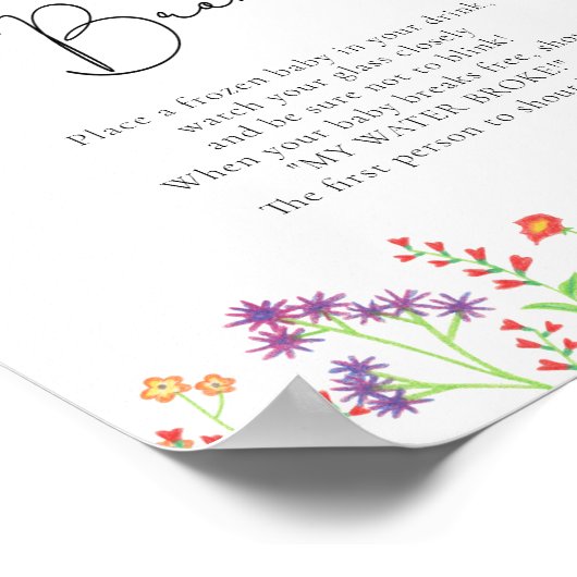 ワイルドフラワーゲームのサインを破った ポスター (角)