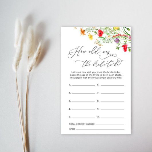 ワイルドフラワーゲームをする花嫁の年齢