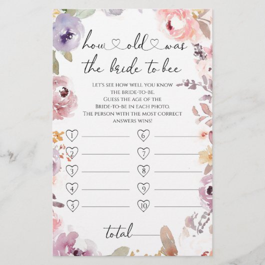 ワイルドフラワーゲームをする花嫁の年齢 (正面)