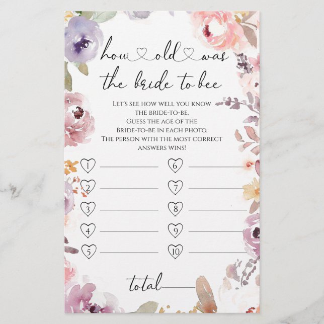 ワイルドフラワーゲームをする花嫁の年齢 (正面)