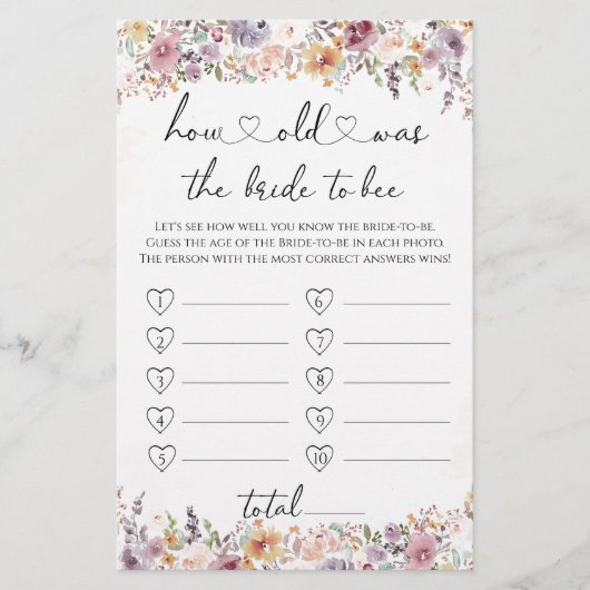 ワイルドフラワーゲームをする花嫁の年齢 (正面)