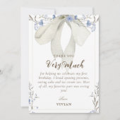 ワイルドフラワーコケエレガントットボウサンキューカード サンキューカード (正面)