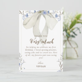 ワイルドフラワーコケエレガントットボウサンキューカード サンキューカード