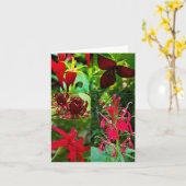 ワイルドフラワーコラージュ付き折り畳みグリーティングカード カード (黄色い花)