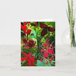 ワイルドフラワーコラージュ付き折り畳みグリーティングカード カード