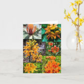 ワイルドフラワーコラージュ付き折り畳みグリーティングカード カード (黄色い花)