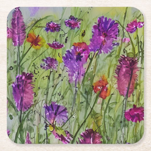 ワイルドフラワーコースター スクエアペーパーコースター (正面)