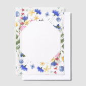 ワイルドフラワーコーンフラワーブルーカバーシート ベラム紙招待状 (オフセット)