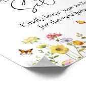 ワイルドフラワーサイン私たちのコーンホールセット赤ちゃんシャワーのサイン ポスター (角)