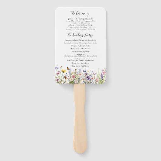 ワイルドフラワーサマーウェディングプログラムファン ハンドファン (裏面)