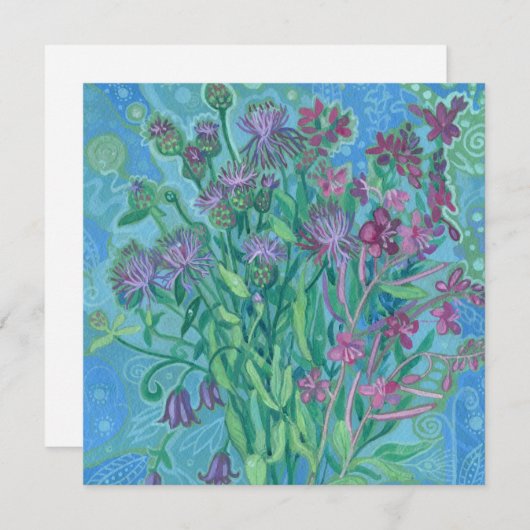 ワイルドフラワーサマーフラワーブーケ絵画フローラ (正面/裏面)