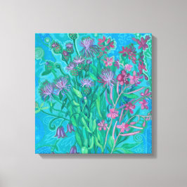 ワイルドフラワーサマーフラワーブーケ絵画フローラ キャンバスプリント
