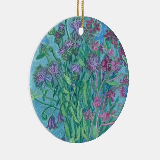 ワイルドフラワーサマーフラワーブーケ絵画フローラ セラミックオーナメント (右)