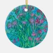 ワイルドフラワーサマーフラワーブーケ絵画フローラ セラミックオーナメント (正面)