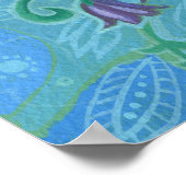 ワイルドフラワーサマーフラワーブーケ絵画フローラ ポスター (角)