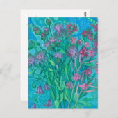 ワイルドフラワーサマーフラワーブーケ絵画フローラ ポストカード (正面/裏面)