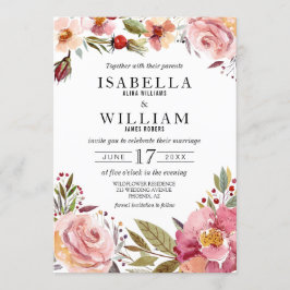 ワイルドフラワーサマーボホ結婚式招待状 招待状