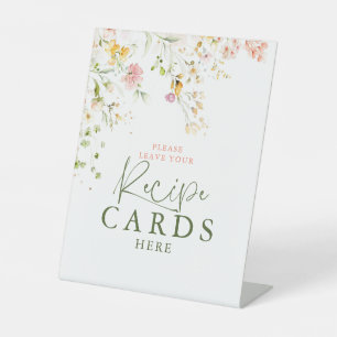 ワイルドフラワーサマーメドウレシピカードここにサイン 台座サイン