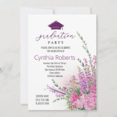 ワイルドフラワーサマーモダン卒業招待状 招待状 (正面)