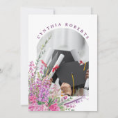 ワイルドフラワーサマーモダン卒業招待状 招待状 (裏面)