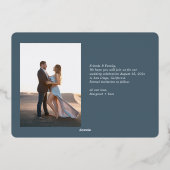 ワイルドフラワーサラウンド日付の保存 箔招待状 (裏面)