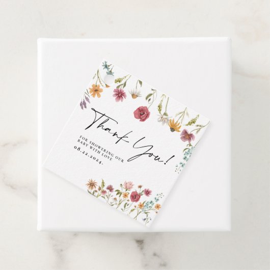 ワイルドフラワーサンキューベイビーシャワーギフトラベル フェイバータグ (インサイチュ)