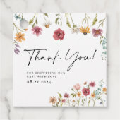 ワイルドフラワーサンキューベイビーシャワーギフトラベル フェイバータグ (正面)