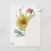 ワイルドフラワーサンフラワーバタフライリハーサルディナー 招待状 (裏面)