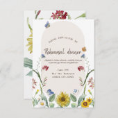 ワイルドフラワーサンフラワーバタフライリハーサルディナー 招待状 (正面/裏面)