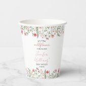 ワイルドフラワーサンフラワーベビーガールシャワー紙カップ 紙コップ (正面)
