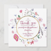 ワイルドフラワーサークルバプテスマサンキューカード 招待状 (正面)
