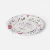 ワイルドフラワーサークルバプテスマ ペーパープレート (アングル)