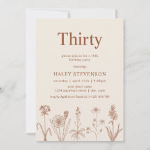 ワイルドフラワーサーティベージュテラコッタ30th誕生日