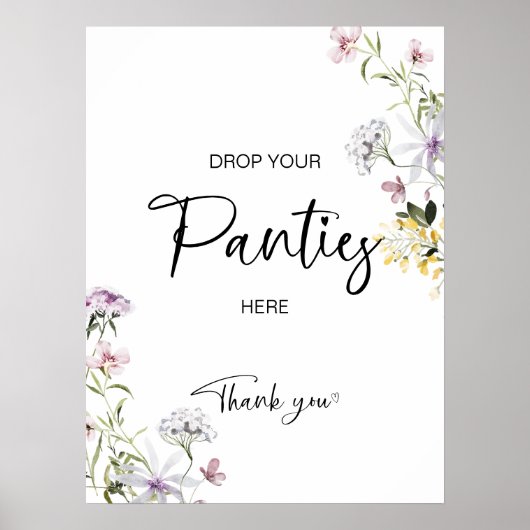 ワイルドフラワーザパンティゲームサインブライダルシャワー ポスター (正面)