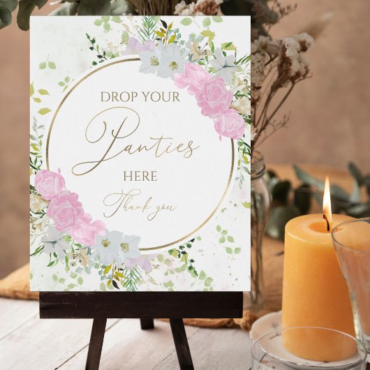 ワイルドフラワーザパンティゲームサインブライダルシャワー ポスター