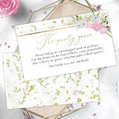 ワイルドフラワーザパンティゲームブライダルシャワー エンクロージャーカード