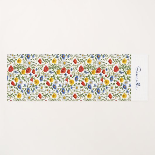 ワイルドフラワーシかわいらしックカラフルエレガント ヨガマット (正面(横))