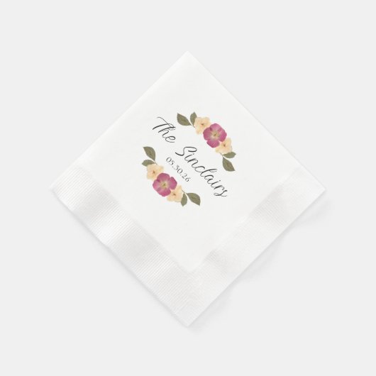 ワイルドフラワーシエレガントックガーデンパーティー結婚ズ 縁ありカクテルナプキン (角)