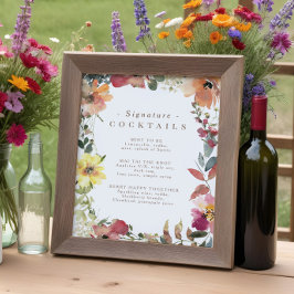 ワイルドフラワーシグネチャーカクテルメニューポスター ポスター